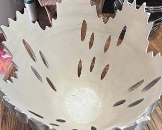 Deckled Edge White Porcelain Decorative Bowl second image