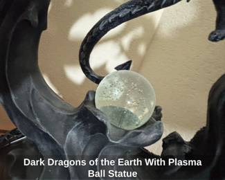 Dark Dragons of the Earth With Plasma Ball Statue third image