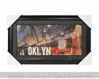 Brooklyn Bridge and Skyline Framed Print