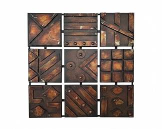 Paul Evans Style Mid Century Sculpture Front Cabinet