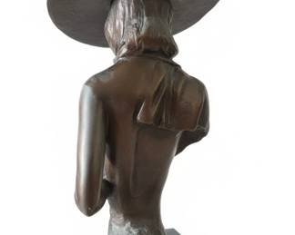 Bronze Bust of a Woman in a WideBrimmed Hat by Austin Productions second image