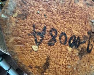 Large Decorative Vase with Leatherlike Finish and Metal Accents fourth image