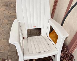 White Plastic Semco Rockaway Rocking Chair