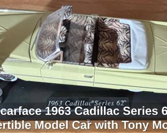 Scarface Cadillac Series Convertible Model Car with Tony Montana Figure