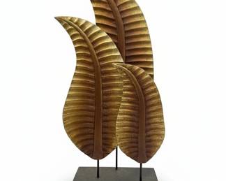 MidCentury Modern Style Leaf Sculpture on Marble Base second image