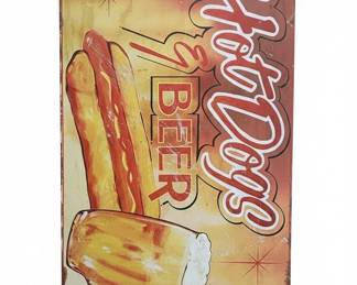 Hot Dogs  Beer Tin Sign