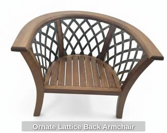 Ornate Lattice Back Armchair fifth image