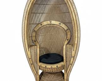 Vintage Emmanuelle Cobra Rattan Peacock Chair second image