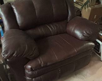 Brown Leather Recliner Chair third image