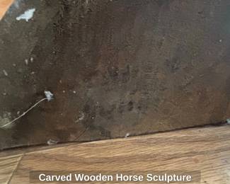 Carved Wooden Horse Sculpture third image