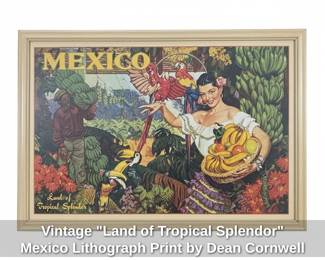 Vintage Land of Tropical Splendor Mexico Lithograph Print by Dean Cornwell