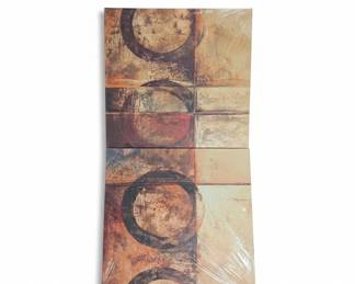 Earth Tone Abstract III Wrapped Canvas Wall Art Set