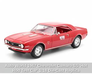 Auto World Chevrolet Camaro SS Hot Rod Test Car DieCast Replica fourth image