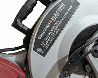 Chicago Electric DoubleBevel Sliding Compound Miter Saw with Laser Guide B