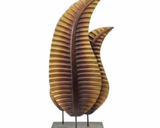 MidCentury Modern Style Leaf Sculpture on Marble Base
