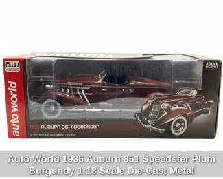 Auto World Auburn Speedster Plum Burgundy Scale DieCast Metal Replica AW