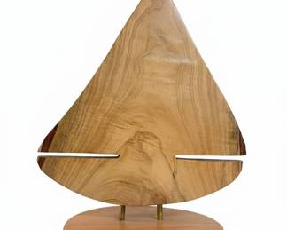 Modernist Wooden Sailboat Sculpture second image