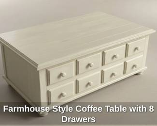 Farmhouse Style Coffee Table with Drawers