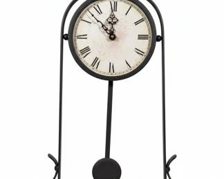 Howard Miller Paulina Black Metal Pendulum Mantel Clock