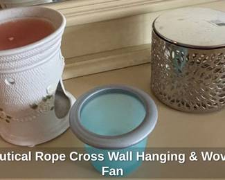 Nautical Rope Cross Wall Hanging  Woven Fan second image