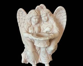 Two Cherubs Holding a Basket Figurine