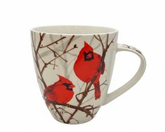 Dean Crouser Cardinal and Poinsettia Christmas Mug Set third image