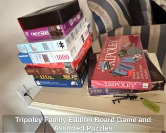 Tripoley Family Edition Board Game and Assorted Puzzles second image