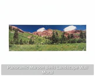 Panoramic Maroon Bells Landscape Wall Mural