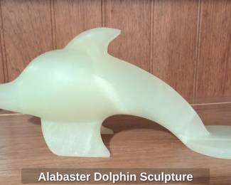 Alabaster Dolphin Sculpture