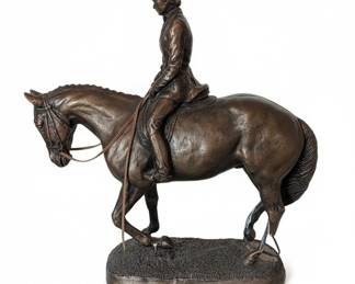 Bronze Sculpture of a Jockey on Horseback by Austin Productions, Inc.