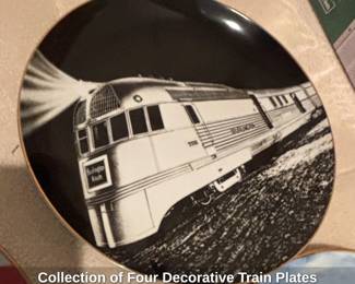 Collection of Four Decorative Train Plates  Burlington Zephyr, Santa Fe, and others second image