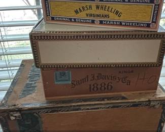 Vintage Cigar Boxes Marsh Wheeling, Saml J. Davis  Co. , Old Virginia Cheroot