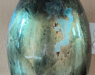 Iridescent Raku Fired Ceramic Vase