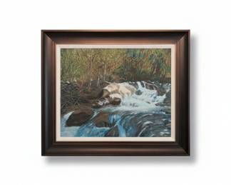 Landscape Painting of a Waterfall