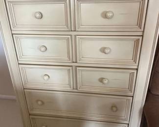Cream Painted Tall Chest of Drawers second image