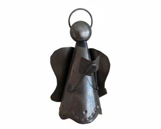 Metal Angel Figurine  Tin Folk Art Style