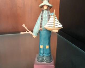 Williraye Studio Boy with Sailboat Figurine