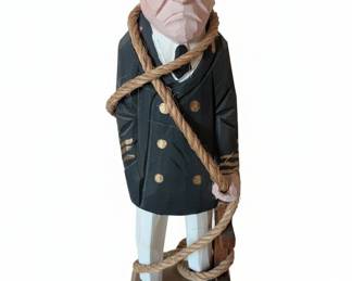HandCarved Wooden Nautical Captain Figurine