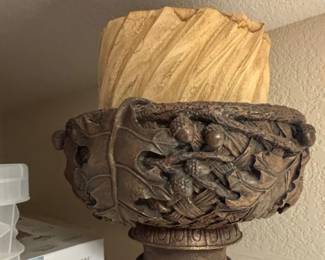Bronze Finish Urn with Acorn and Oak Leaf Motif