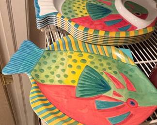 Vintage Melamine Fish Plates  Set of second image
