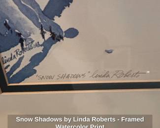 Snow Shadows by Linda Roberts  Framed Watercolor Print second image