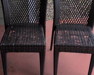 Wicker Patio Chairs Set of  B