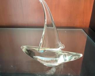 Daum Crystal Sailboat Sculpture B