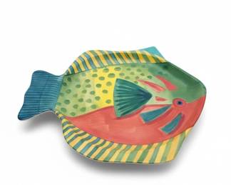 Vintage Melamine Fish Plates  Set of