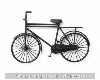 Set of Two Metal Wall Art Bicycles second image