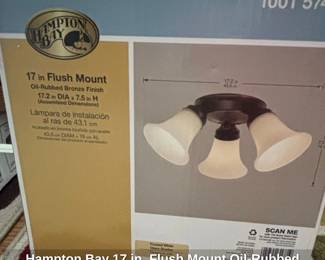 Hampton Bay in. Flush Mount OilRubbed Bronze Ceiling Light