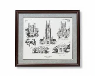 Duke University Architectural Sketch Print