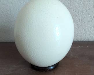 Ostrich Egg on Wooden Stand