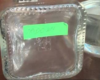 Decorative Glass Bottle with Sailboat Motif and Matching Dish second image