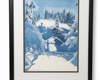 Snow Shadows by Linda Roberts  Framed Watercolor Print